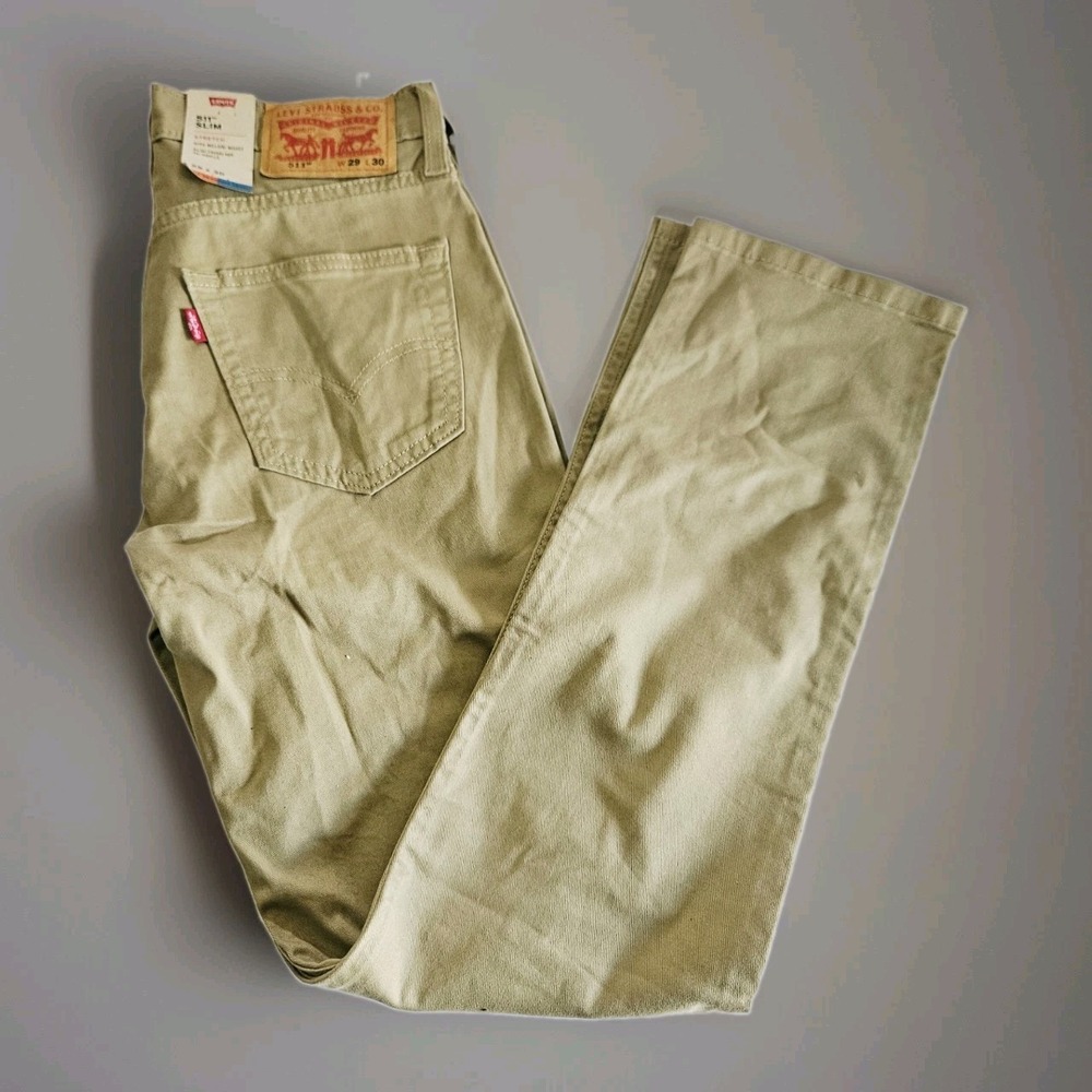 NWT Levi 511 Beige Slim-Fit Five-Pocket Jean Men's Size 29 x 30 Stretchy